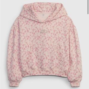 Gap × LoveShackFancy Kids Floral Cropped Logo Hoodie GIRLS size XXL 14/16 NWT